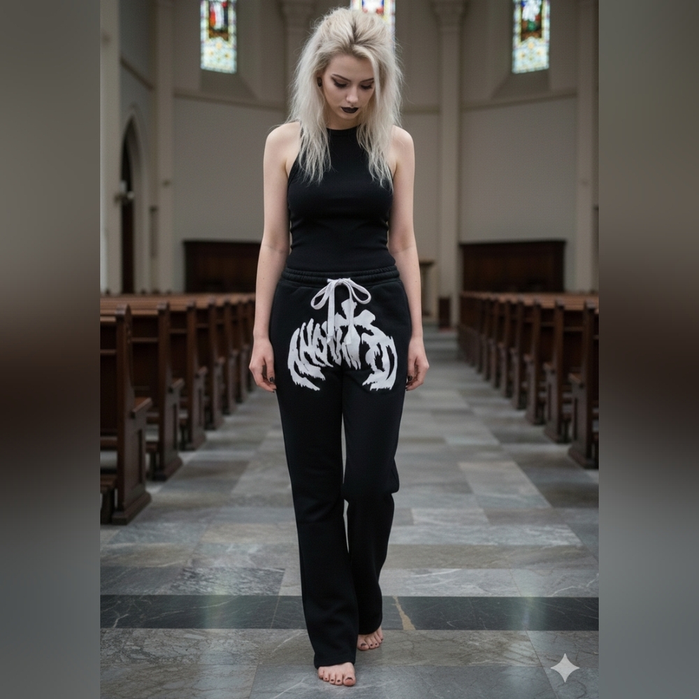RARE🔥ANOINTED APPAREL "CyberGrunge"  ANOINTED LOGO FRONT&STITCHED CROSS Sz L